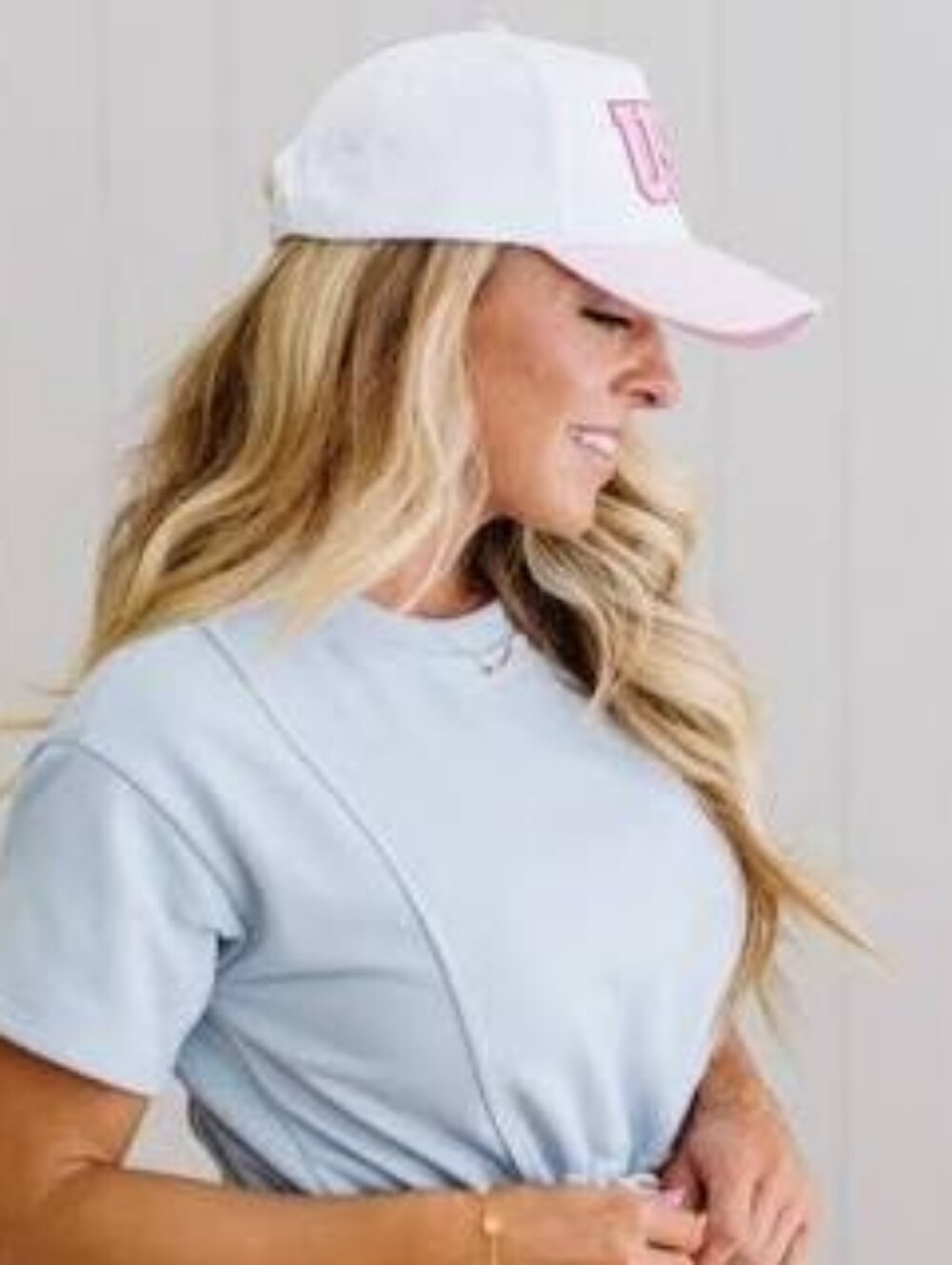 Women Light Pink Two Toned Baseball Cap